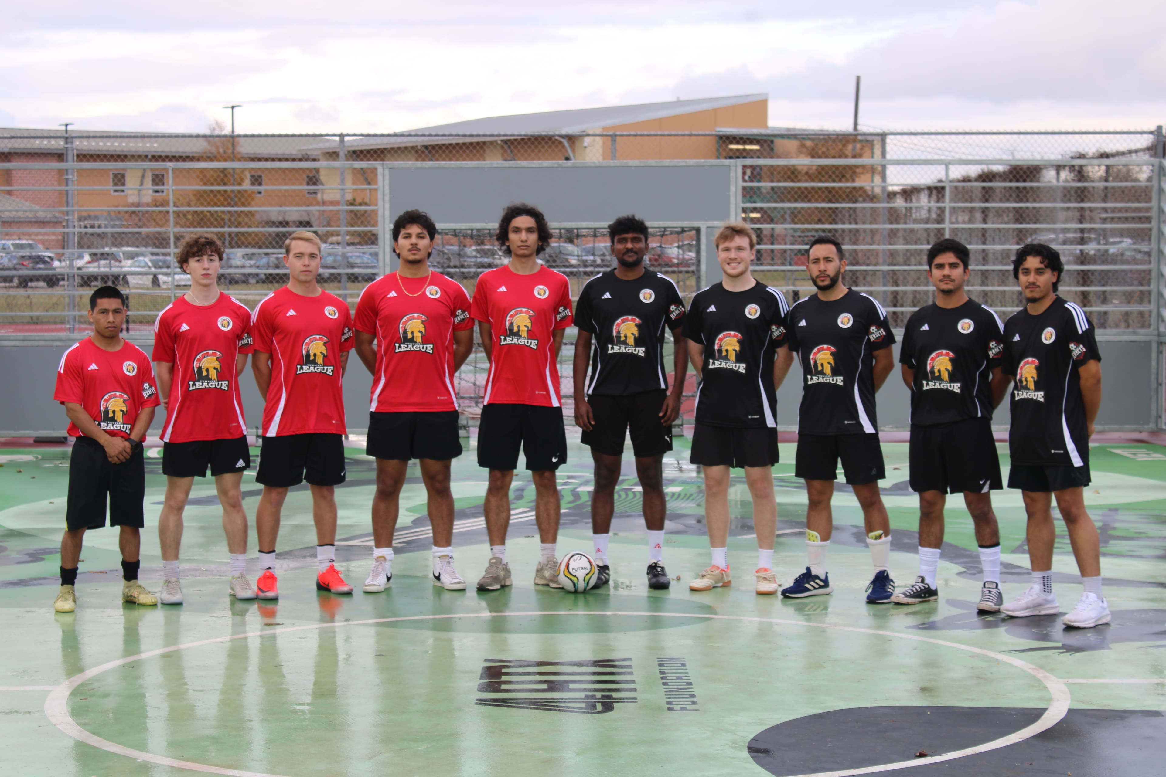 Soccer field with players